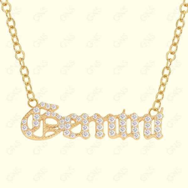 Gemini Season Necklace - gold script necklace – xo, Fetti