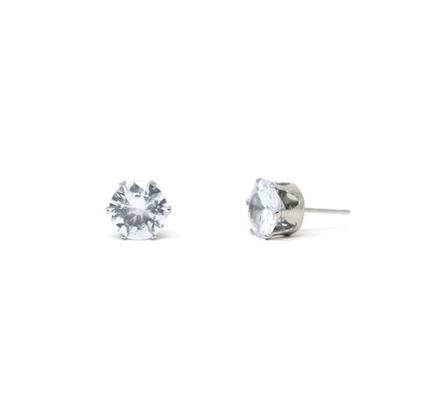 C&L - Silver Stainless CZ Stud Earrings (SR10)