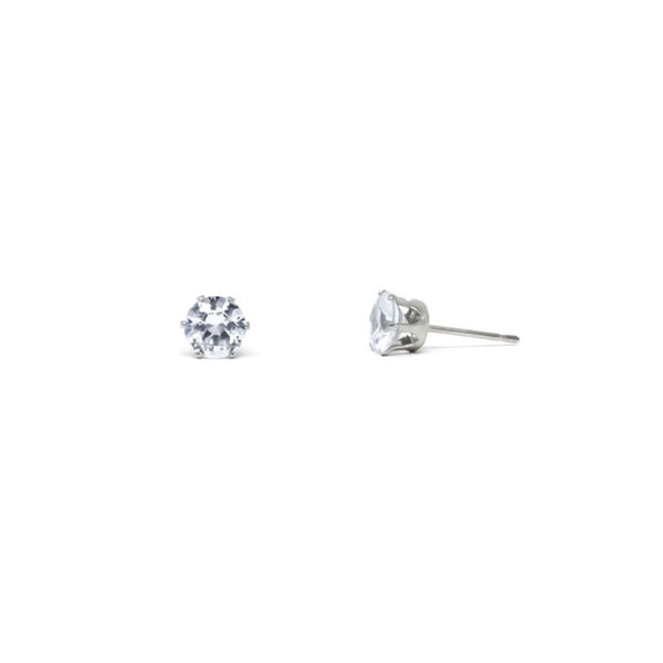 C&L - Silver Stainless CZ Stud Earrings (SR6)