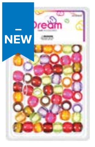 DREAM WORLD - HAIR BEADS LARGE CLEAR ASSORTED (BR2800CA)