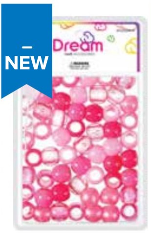 DREAM WORLD - HAIR BEADS LARGE MIX PINK (BR2800MPK)