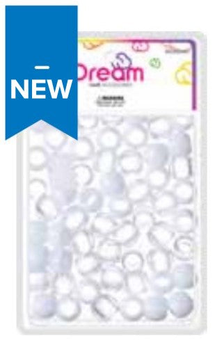 DREAM WORLD - HAIR BEADS LARGE WHITE CLEAR (BR2800WC)