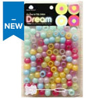 DREAM WORLD - HAIR BEADS LARGE LUMINOUS PASTEL ASSORTED (BR2600PAS)