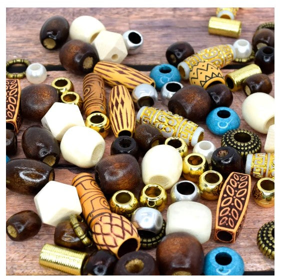 MAGIC COLLECTION - Hair Beads Wood Beads #WOODMIX-7