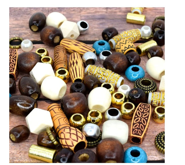 MAGIC COLLECTION - Hair Beads Wood Beads #WOODMIX-8