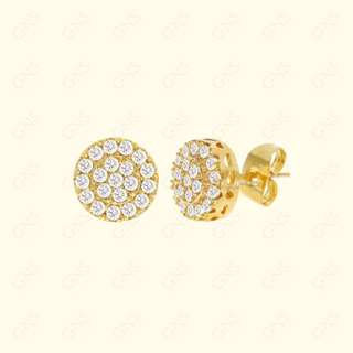 GNS - Round Gold Diamond Earrings (CZ102G)