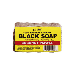 TAHA - 100% Natural African Black Soap Coconut Papaya