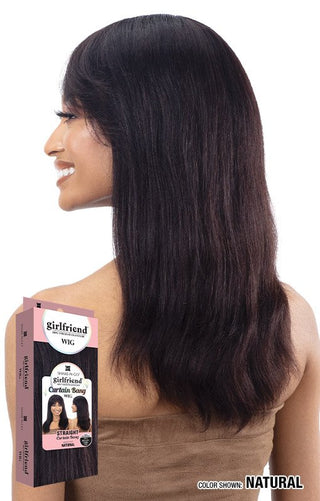 GIRLFRIEND - 100% Virgin Human Hair HD Lace Front Curtain Bang Wig STRAIGHT (HUMAN HAIR)