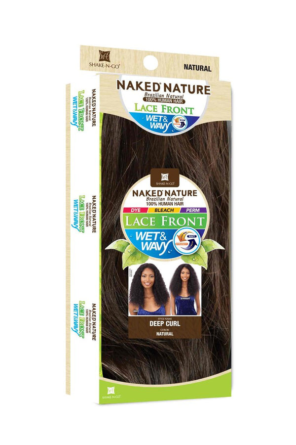 NAKED NATURE - WET AND WAVY DEEP CURL LACE FRONTAL WIG (100% HUMAN)