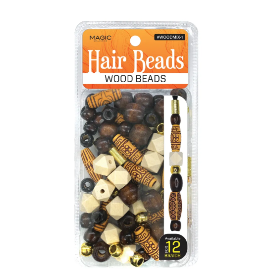 MAGIC COLLECTION - Hair Beads Wood Beads WOODMIX-1