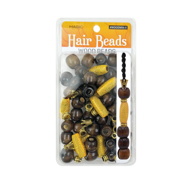 MAGIC COLLECTION - Hair Beads Wood Beads WOODMIX-11