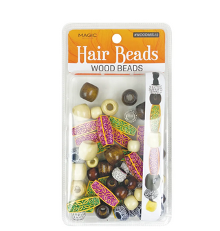 MAGIC COLLECTION - Hair Beads Wood Beads #WOODMIX-12