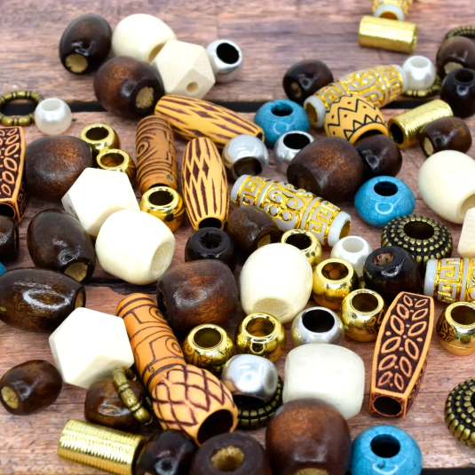MAGIC COLLECTION - Hair Beads Wood Beads WOODMIX-2