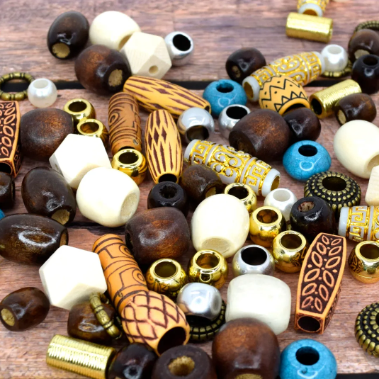 MAGIC COLLECTION - Hair Beads Wood Beads WOODMIX-11