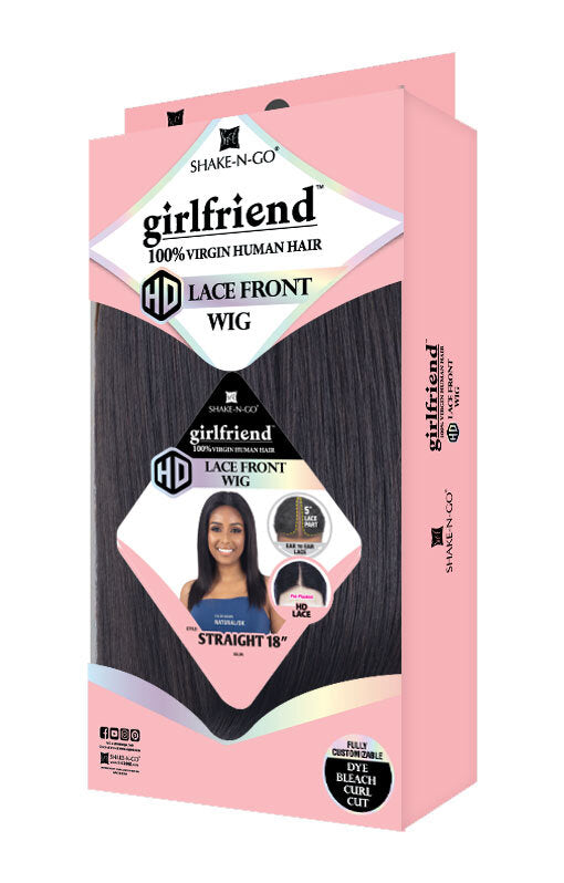 GIRLFRIEND - 100% Virgin Human Hair HD Lace Front Wig STRAIGHT 18