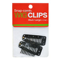 MAGIC COLLECTION - 2 Pieces Snap Comb Wig Clips Black Large