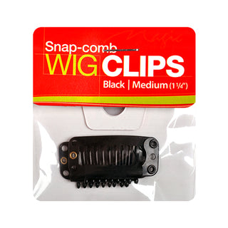 MAGIC COLLECTION - Snap Comb Wig Clips Black Medium