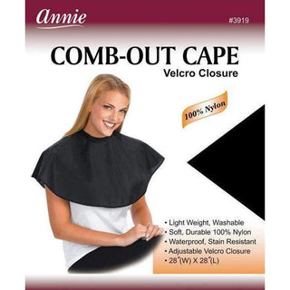 ANNIE - Comb-Out Cape Velcro Closure BLACK