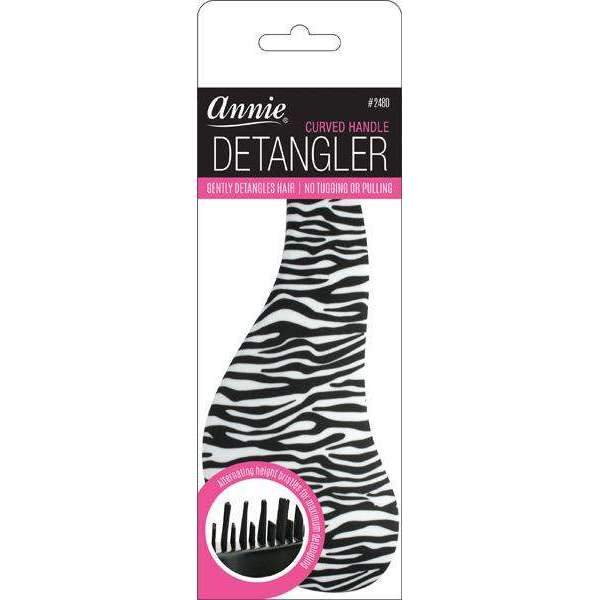 ANNIE - Curved Handle Detangler Zebra ( #2480)