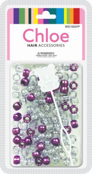 CHLOE - Hair Bead Small Glitter Purple (BR2100GPP)