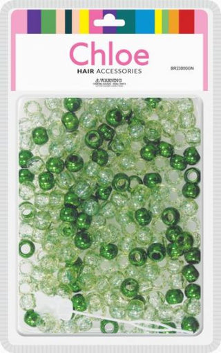 CHLOE - Regular Hair Beads Glitter Green (BR2300GGN)