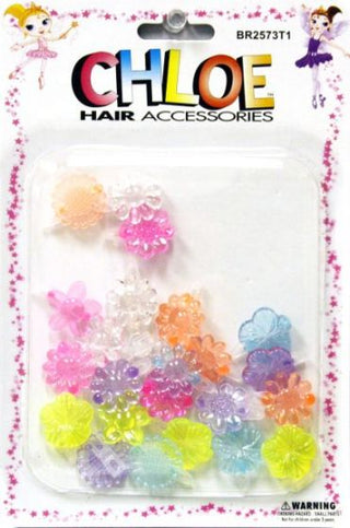 DREAM WORLD - Flower Hair Barrettes Assorted 12PCS (BR2573T1)
