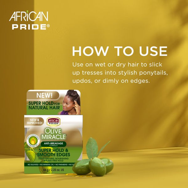 African Pride - Olive Miracle Super Hold & Smooth Edges