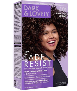 SoftSheen Carson - Dark & Lovely Fade Resist Permanent Hair Dye Kit #401 (HAZELNUT BROWN)