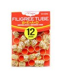 MAGIC COLLECTION - 12MM Filigree Tube Bead Gold 36PCs