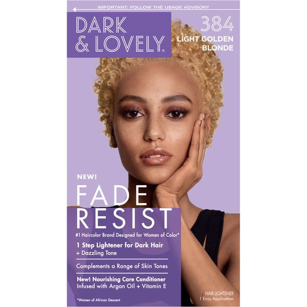 SoftSheen Carson - Dark & Lovely Fade Resist Permanent Hair Dye Kit #384 (LIGHT GOLDEN BLONDE)