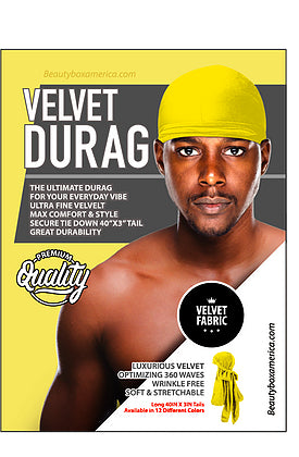 Buy yellow-8006 BTB - Premium Quality Velvet Durag Pack (9 Colors)