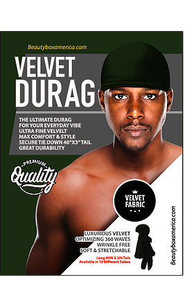 Buy green-8012 BTB - Premium Quality Velvet Durag Pack (9 Colors)