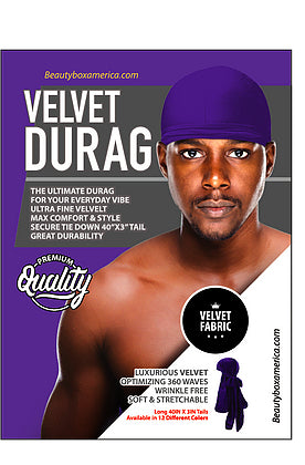 Buy purple-8005 BTB - Premium Quality Velvet Durag Pack (9 Colors)