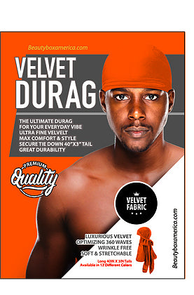 Buy orange-8009 BTB - Premium Quality Velvet Durag Pack (9 Colors)