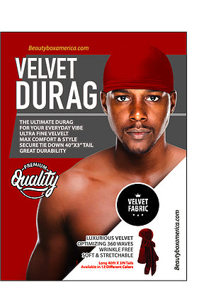 Buy red-8003 BTB - Premium Quality Velvet Durag Pack (9 Colors)