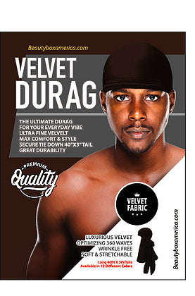 Buy dark-brown-8010 BTB - Premium Quality Velvet Durag Pack (9 Colors)