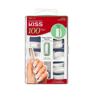 KISS - 100 NAILS WHITE TIP