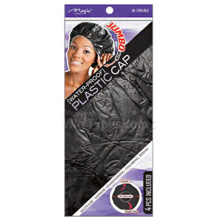 MAGIC COLLECTION - Shower Cap 4PCs Jumbo BLACK