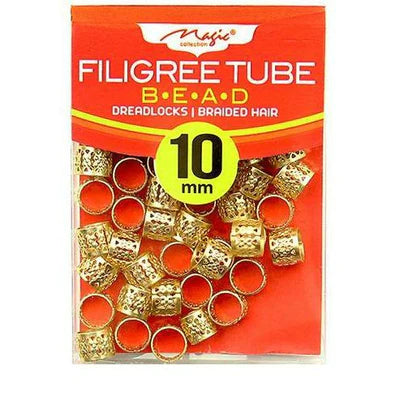 MAGIC COLLECTION - 10MM Filigree Tube Bead Gold 36PCs