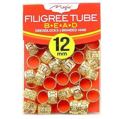 MAGIC COLLECTION - 12MM Filigree Tube Bead Gold 36PCs
