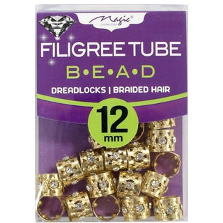 MAGIC COLLECTION - FILIGREE TUBE BEAD Diamond Gold #013SDG