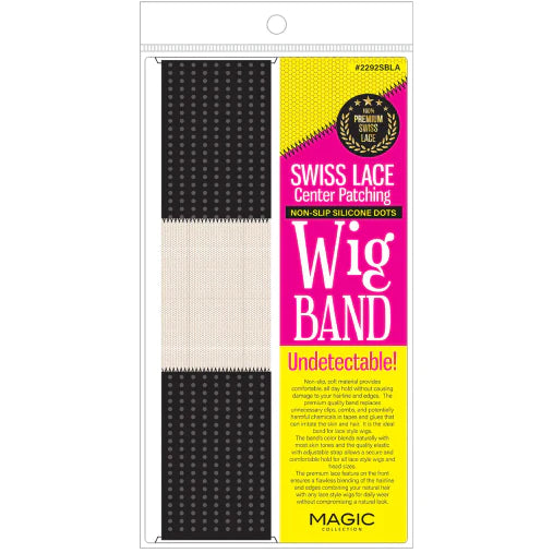 MAGIC COLLECTION - Swiss Lace Center Patching Wig Band Black