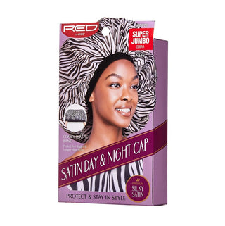 KISS - RED SATIN DAY&NIGHT CAP CAP SUPER JUMBO ZEBRA