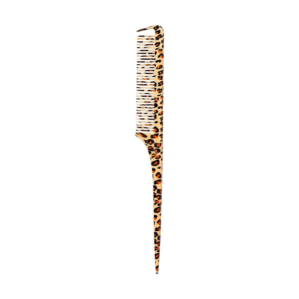 KISS - RED LEOPARD PARTING RAT TAIL COMB