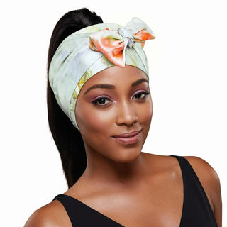 KISS - RED SILKY SATIN EDGE SCARF (TIE DYE)