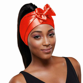 KISS - RED SILKY SATIN EDGE SCARF (RED)