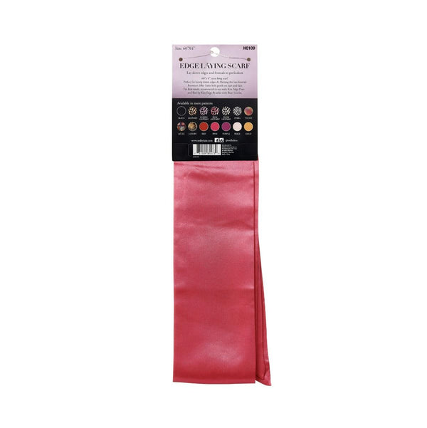 KISS - RED SILKY SATIN EDGE SCARF (PINK)