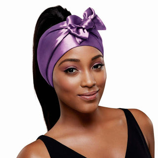 KISS - RED SILKY SATIN EDGE SCARF (PURPLE)