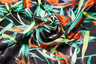 KISS - RED SILKY SATIN WRAP SCARF EXTRA LONG 60 INCH (TROPICAL)