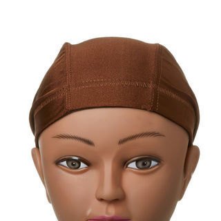 KISS - RED SPANDEX DOME CAP (DARK BROWN)